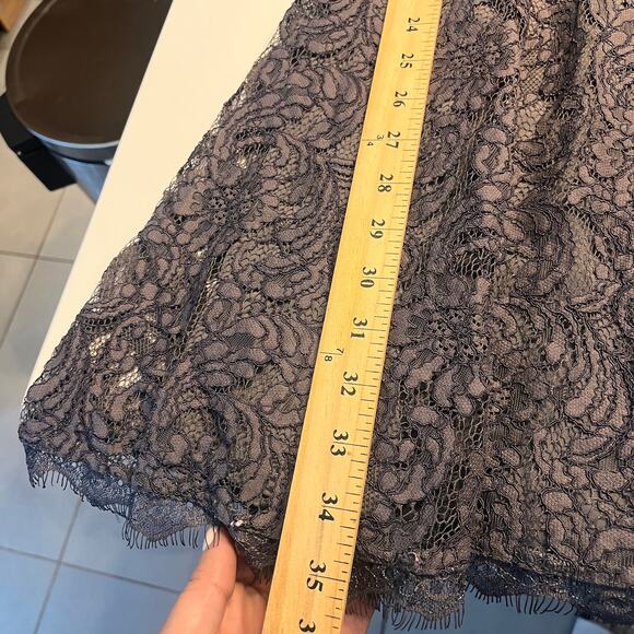 Joie Women's Steel Gray Eshe Fit Flare Scoop Neckline Lace Mini Dress Size 10 - Picture 11 of 11